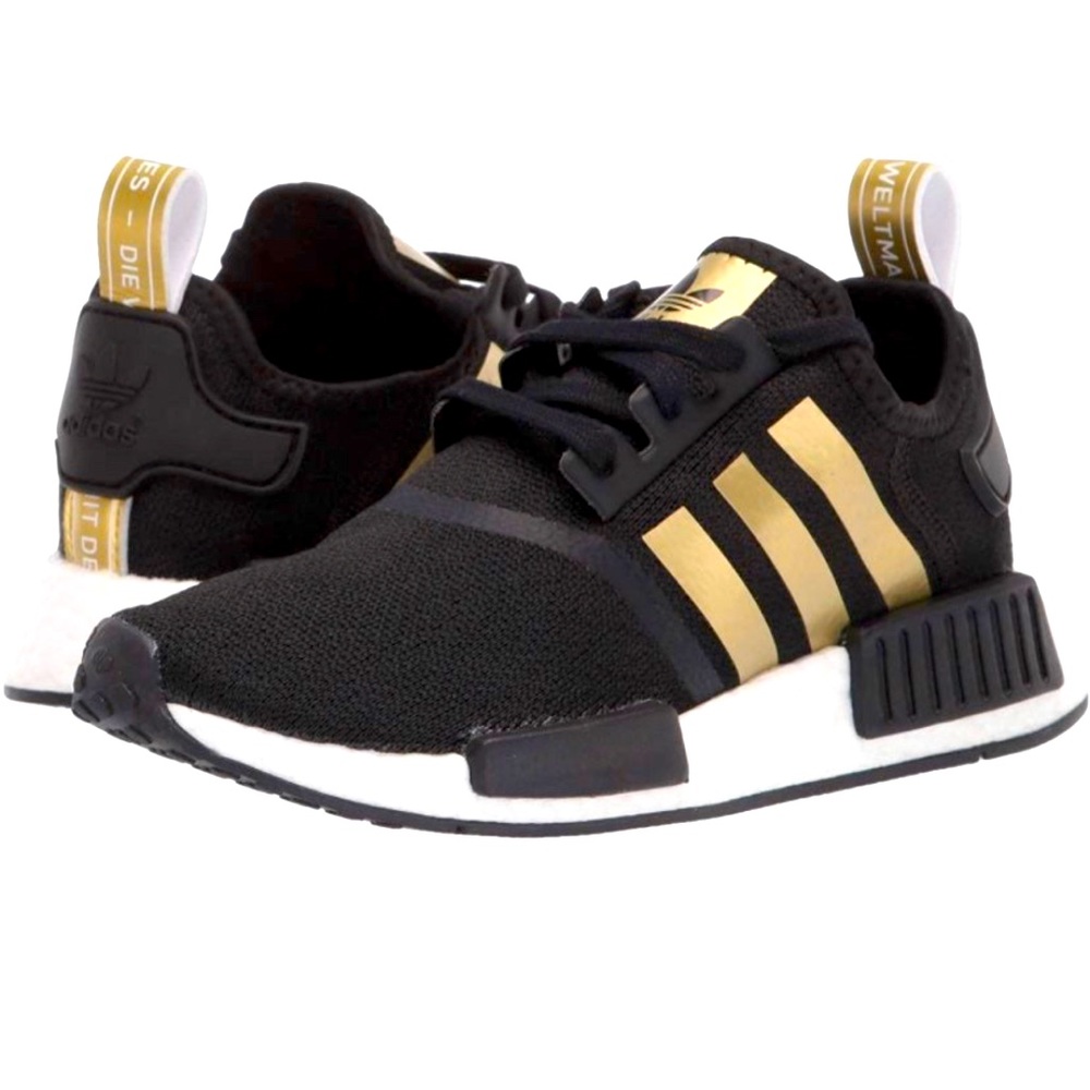 Adidas Originals Black White Gold NMD R1
New in box Women’s Size 11